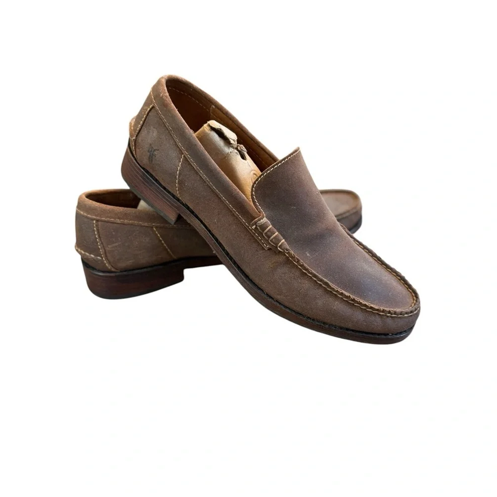 Frye Brown Leather Slip-On Loafers